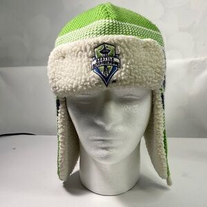 adidas Green and Cream Knit Hat